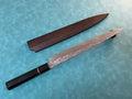 10.5 In 270mm Sujihiki Slicer Knife Hammered 10Cr Stainless Ebony Wa Handle Saya