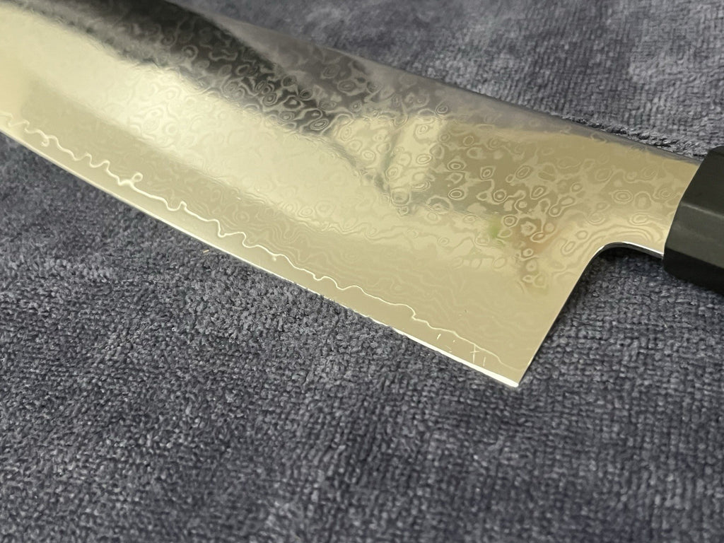 7" Kiritsuke Nakiri Chef Knife Damascus Pattern 9Cr18 Steel Mirror Polished G10