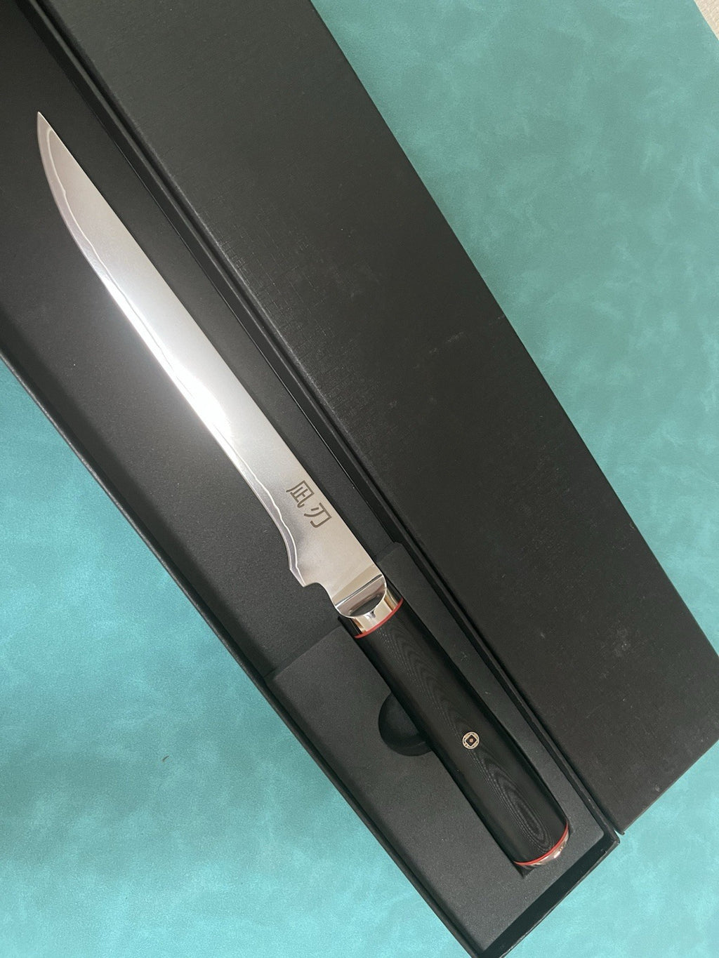 7in/180mm Japanese Style Boning Knife 10Cr15 Stainless Steel G10 Handle Fillet