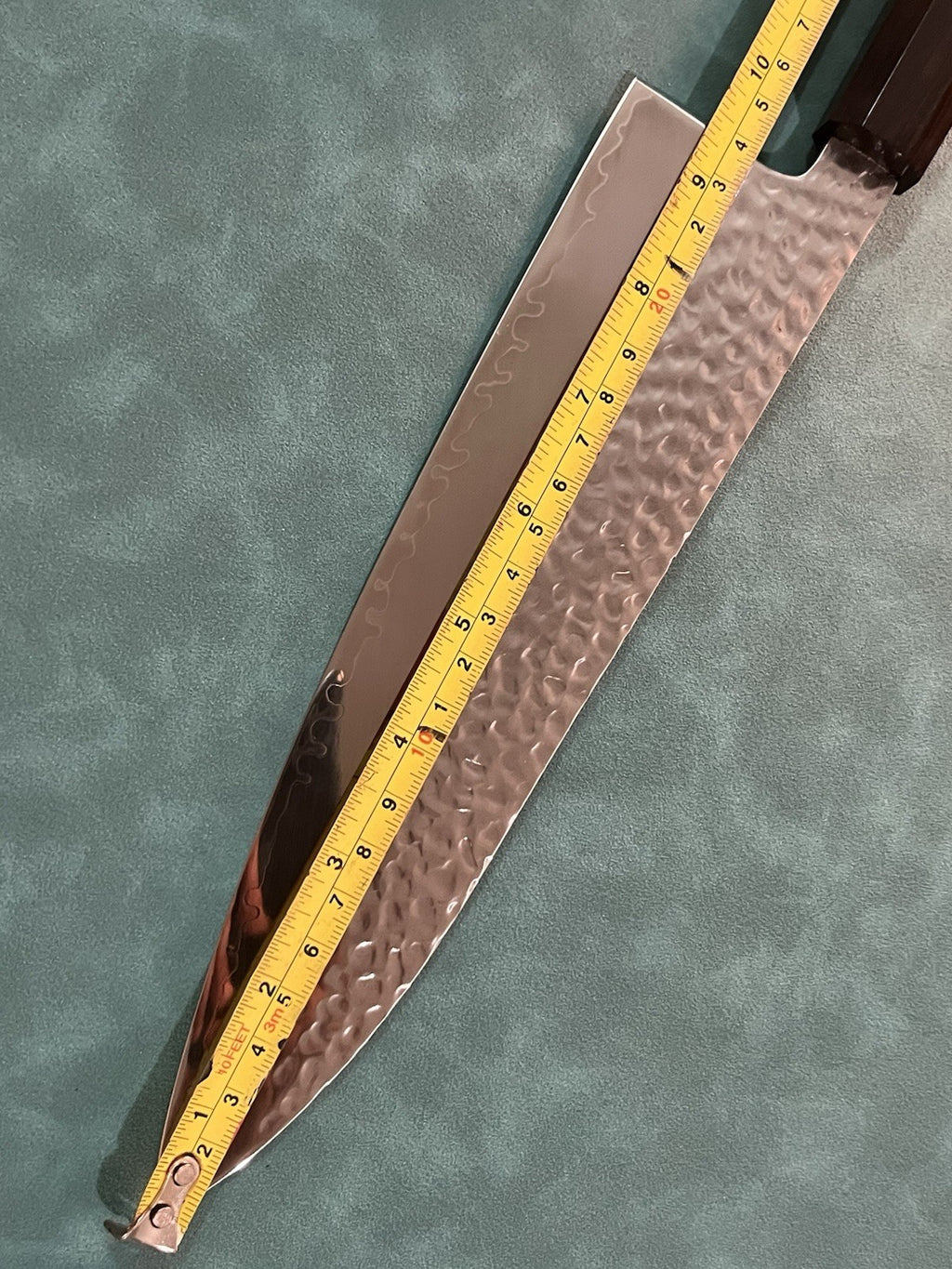 NAGIBA 240mm 9.5 Inch Gyuto Chef Knife Extra Wide 10Cr15 Hammered Ebony Handle