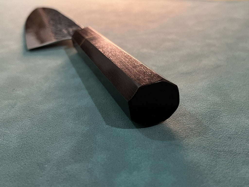 NAGIBA 240mm 9.5 Inch Gyuto Chef Knife Extra Wide 10Cr15 Hammered Ebony Handle