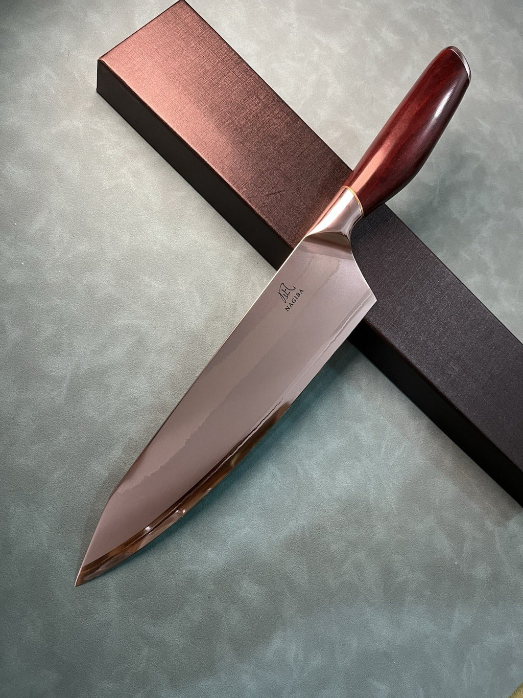 NAGIBA Kiritsuke Chef Knife 8" 210mm 9Cr 9 Layer Stainless Steel Gyuto Rosewood