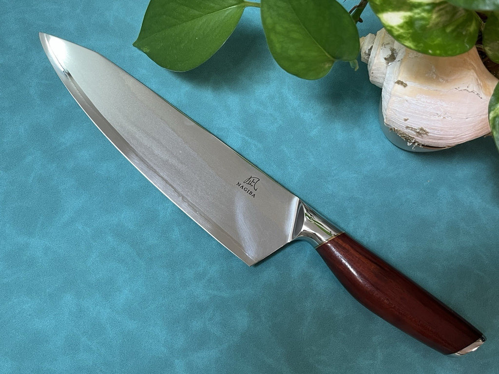 NAGIBA Kiritsuke Chef Knife 8" 210mm 9Cr 9 Layer Stainless Steel Gyuto Rosewood