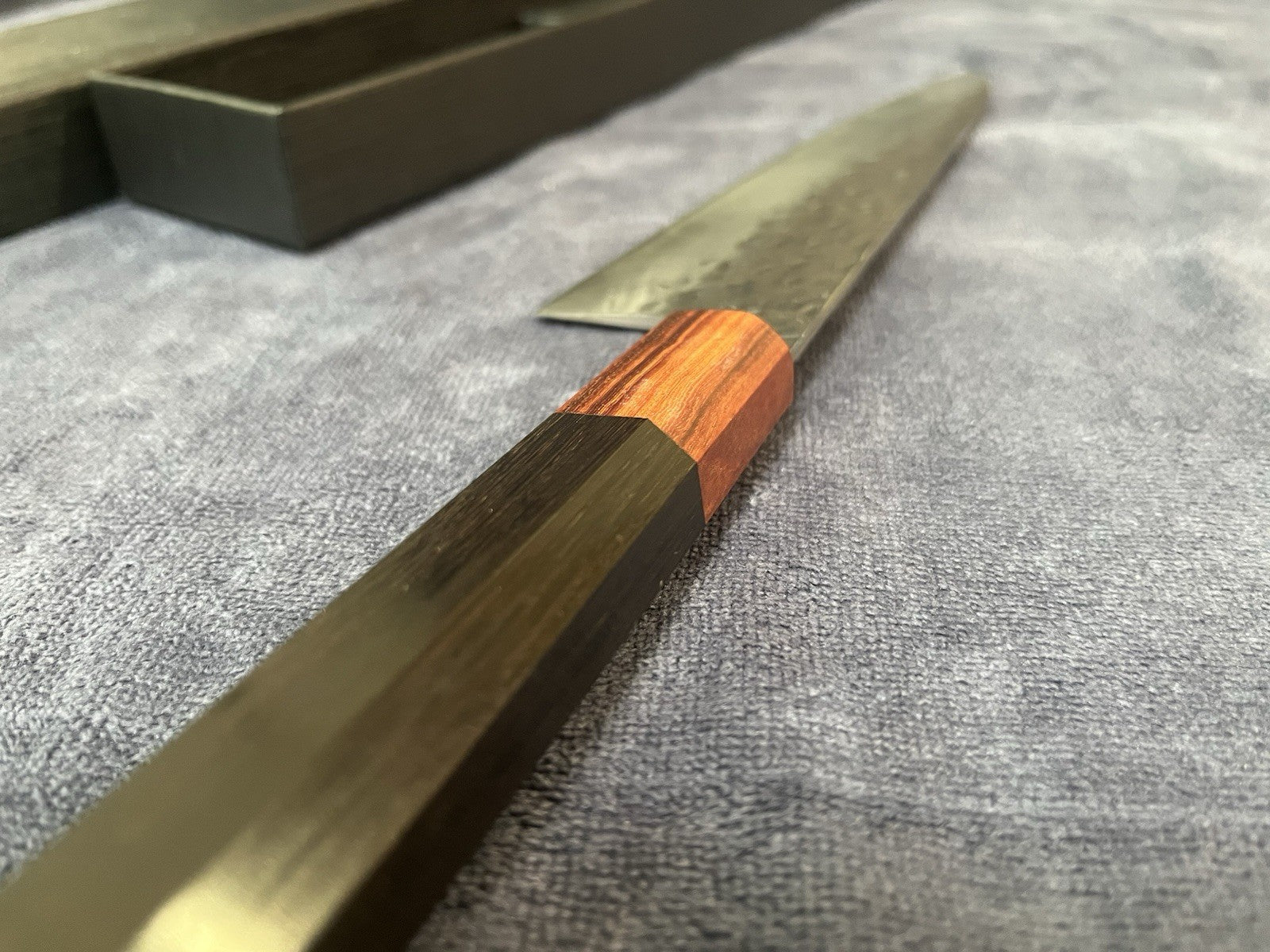 NAGIBA 4 PCS Gyuto Chef Knife 210mm 8" 9Cr Kurouchi Hammered Wood Handle