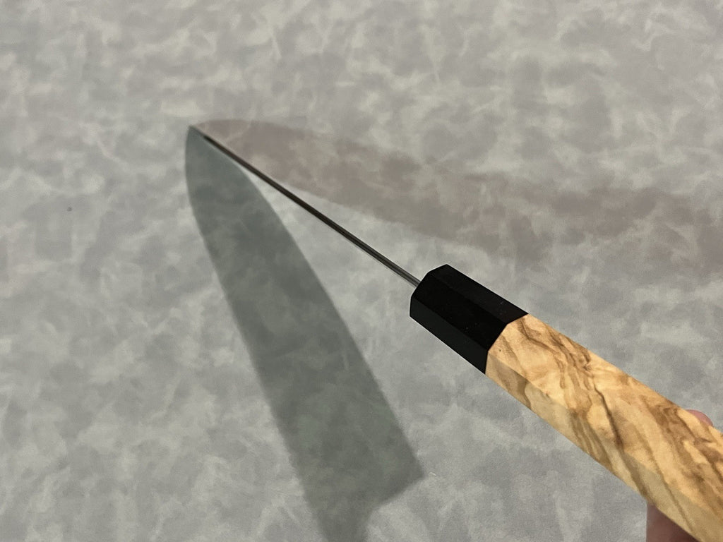 210mm 8" Gyuto Chef Knife Stainless Steel Nashiji Olive Wood Octagonal w/ Saya