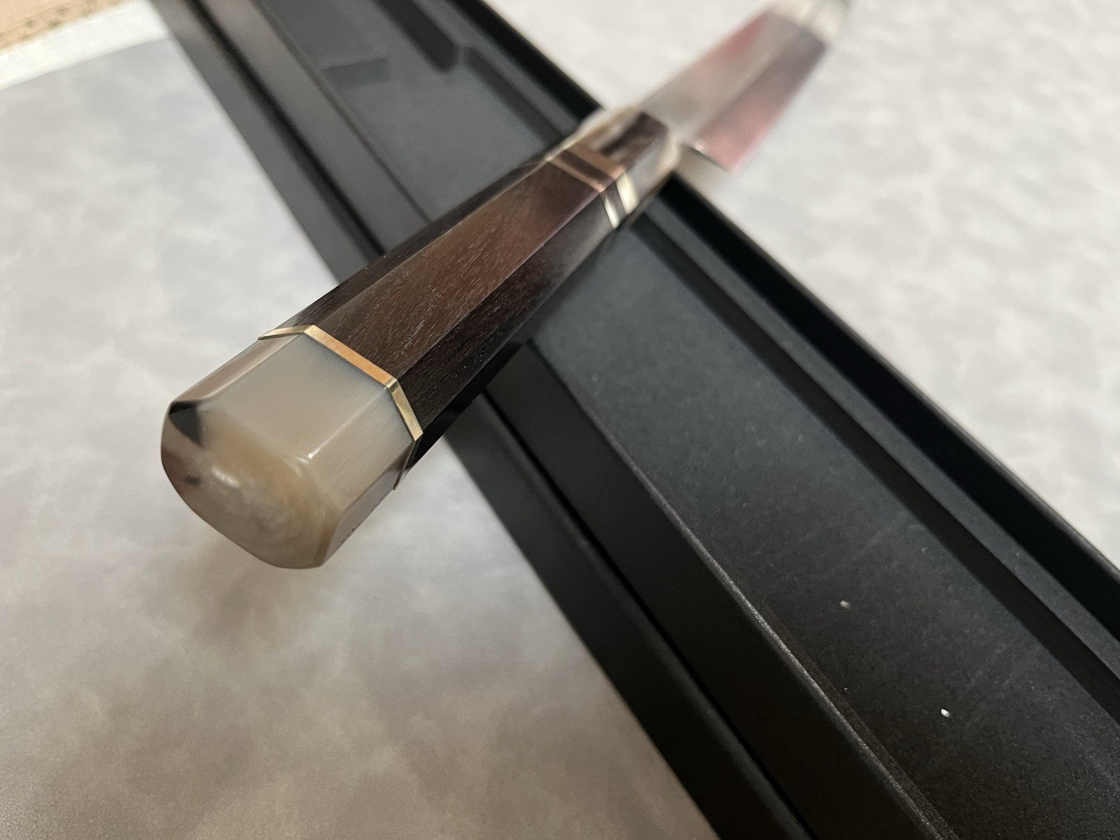 NAGIBA Yanagiba Sashimi Knife 300mm 12" 10Cr15 Clad Ebony Buffalo Horn Handle