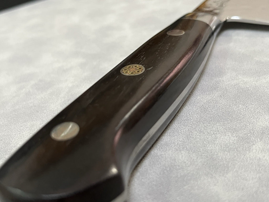 240mm 9.5in Gyuto Chef Knife Stainless Steel Hammered Tsuchime Ebony Wood Handle