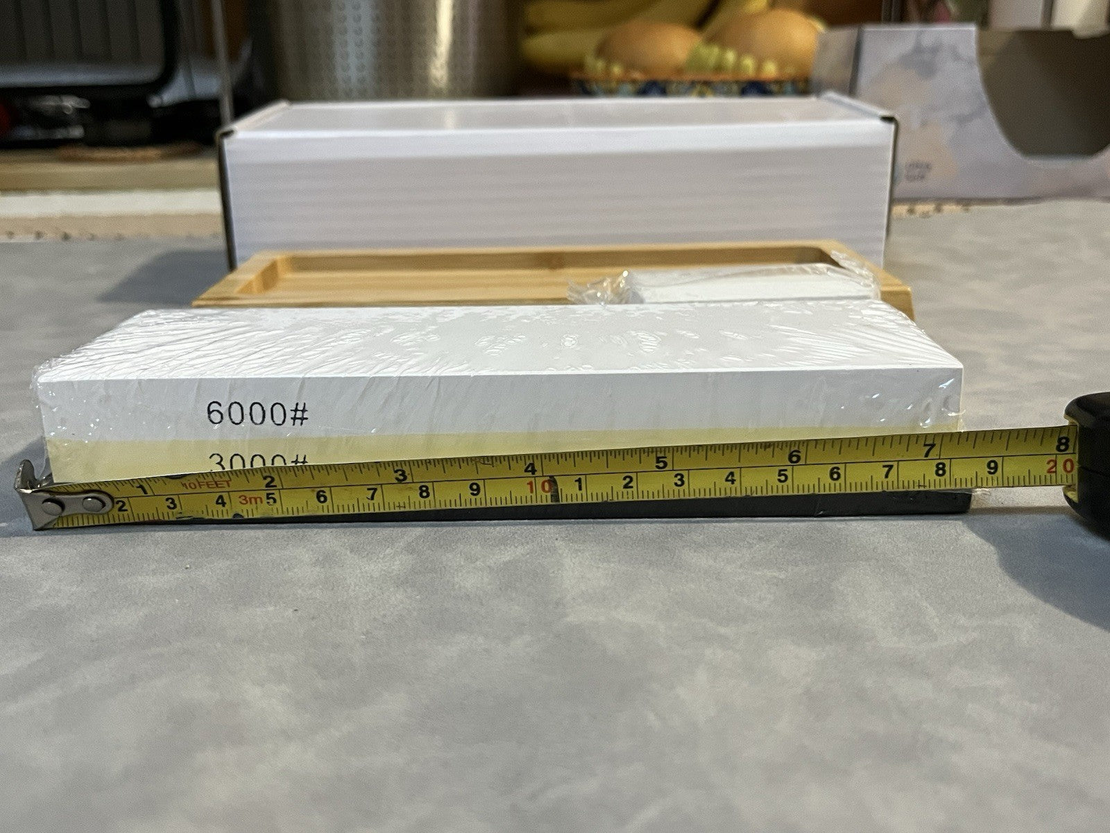 Whetstone 3000/6000 Knife Sharpening Stone Splash & Go Finishing Kit Bamboo Base