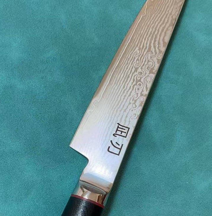 9.5" Sujihiki Slicer S35VN Powder Steel Damascus G10 Mosaic Pin Japanese Style