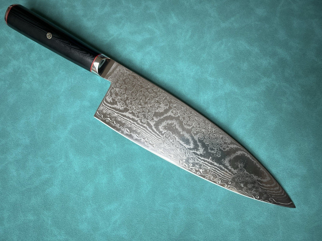 8" 200mm S35VN Powder Steel Damascus Wide Gyuto Chef Knife G10 Mosaic Pin