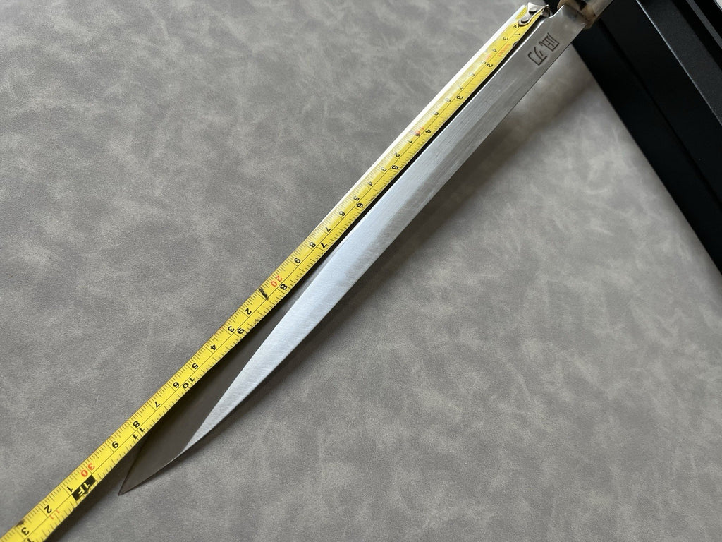 NAGIBA Yanagiba Sashimi Knife 300mm 12" 10Cr15 Clad Ebony Buffalo Horn Handle