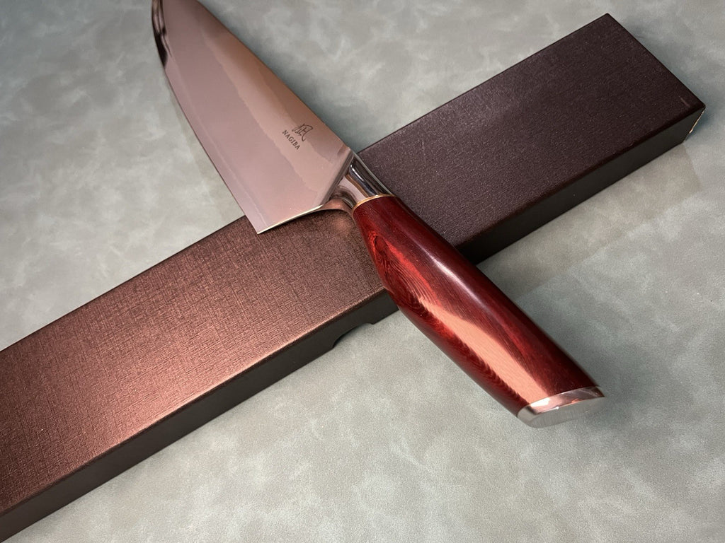 NAGIBA Kiritsuke Chef Knife 8" 210mm 9Cr 9 Layer Stainless Steel Gyuto Rosewood