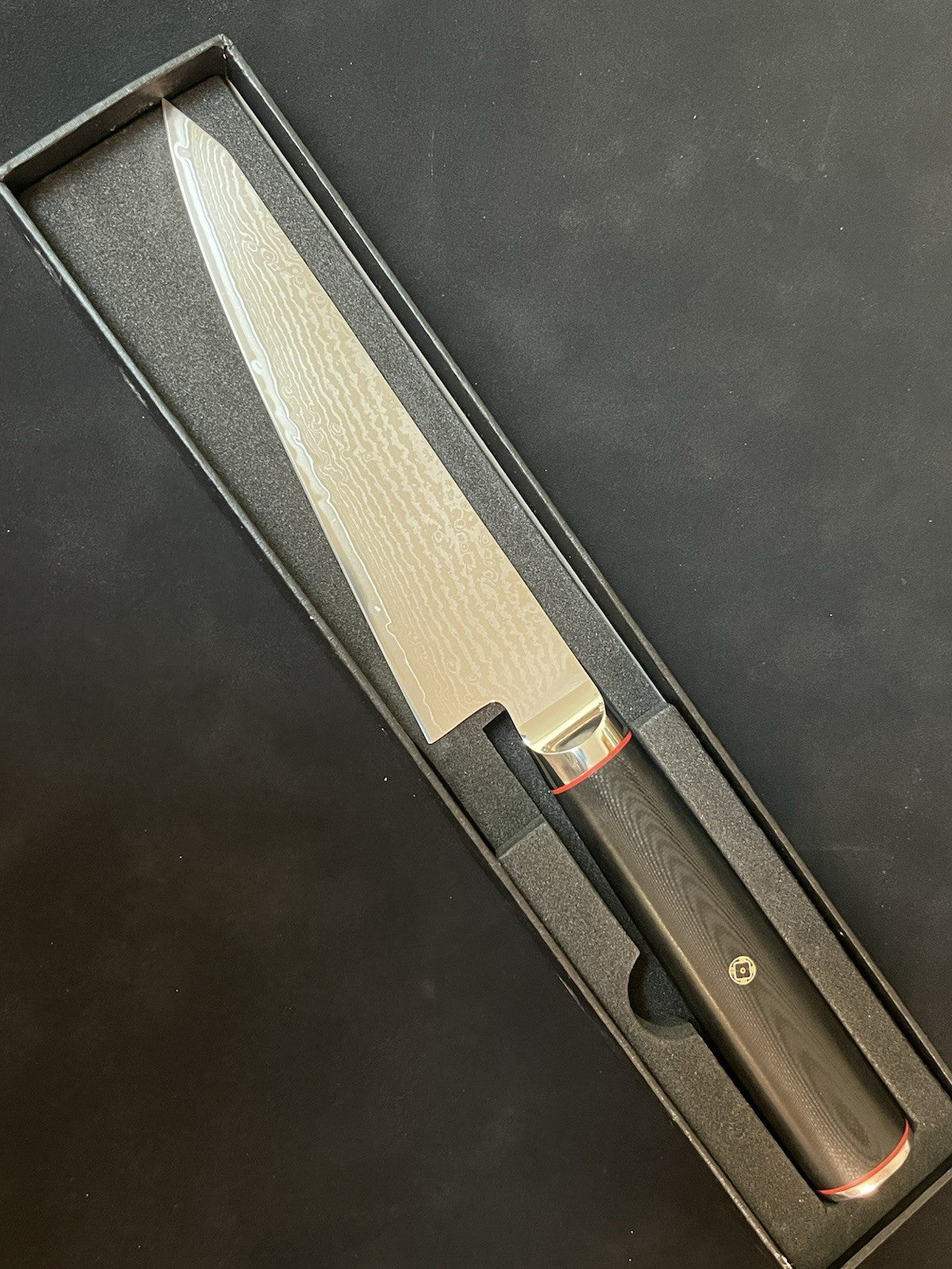 6" S35VN Powder Steel Damascus Petty Utility Knife G10 Mosaic Pin Gift Cert
