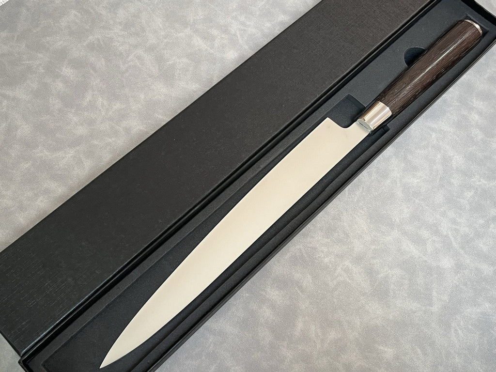 Left 270mm 10.5" Single Bevel Yanagiba Sashimi Knife Uraoshi 7Cr Wenge Handle