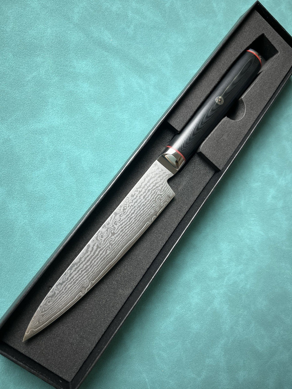 5" 130mm S35VN Powder Steel Core Damascus Petty Knife G10 Handle + Certificate