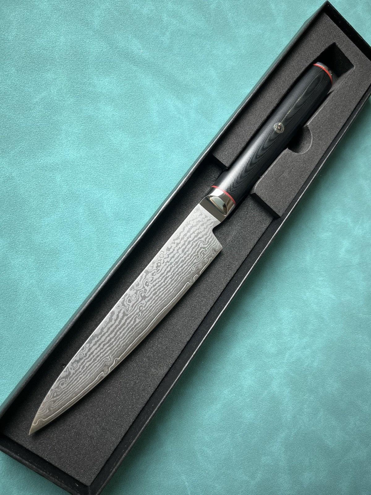 5" 130mm S35VN Powder Steel Core Damascus Petty Knife G10 Handle + Certificate