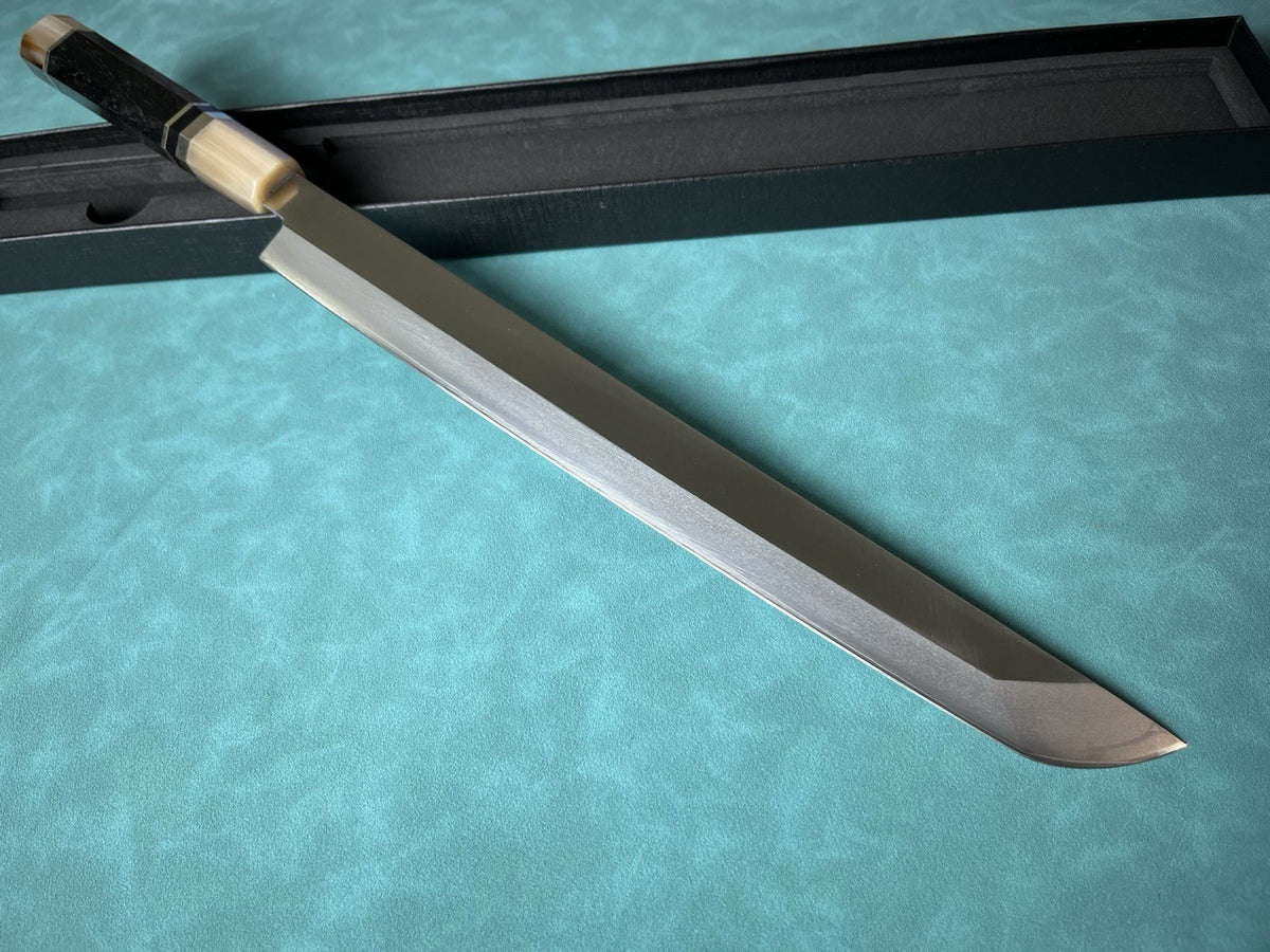 12" 300mm Sakimaru Takohiki Sushi Knife 10Cr Steel Double Horn Ebony Handle