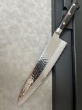 240mm 9.5in Gyuto Chef Knife Stainless Steel Hammered Tsuchime Ebony Wood Handle