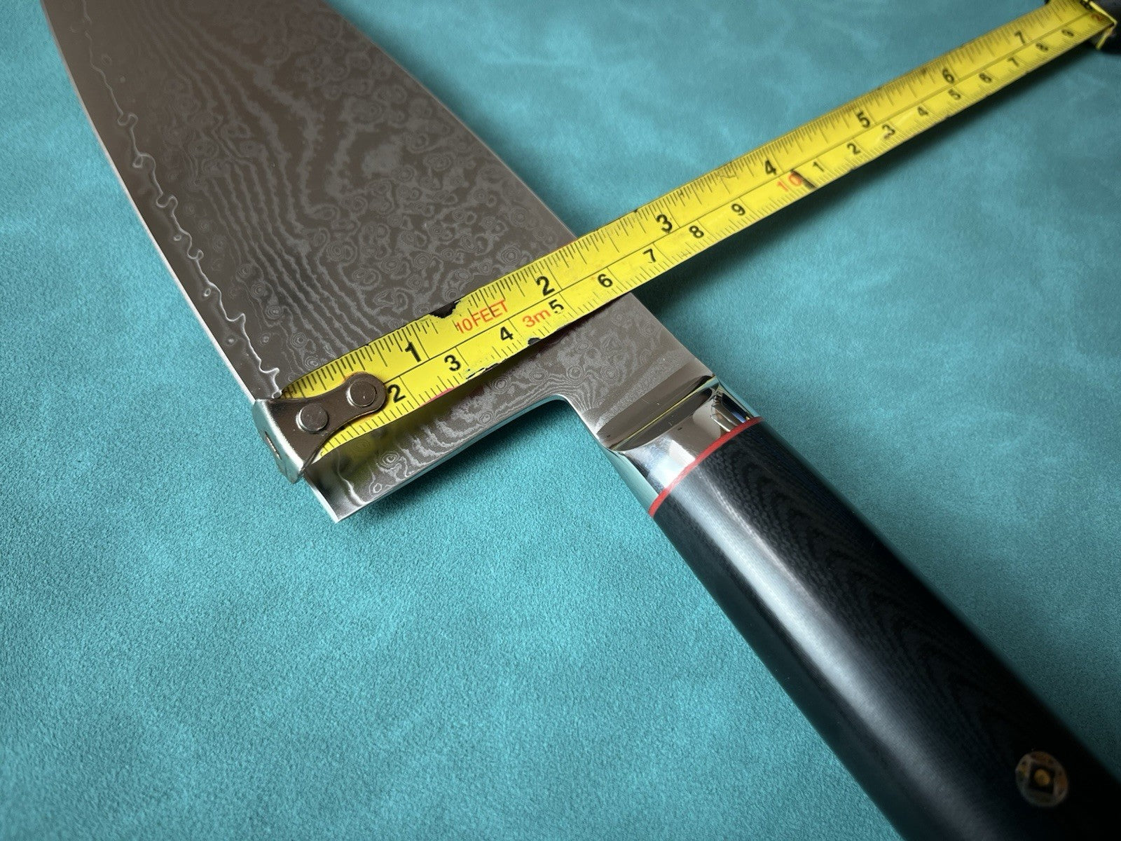 8" 200mm S35VN Powder Steel Damascus Wide Gyuto Chef Knife G10 Mosaic Pin