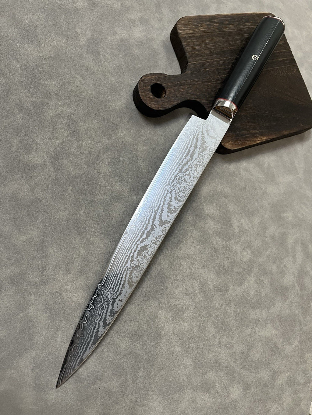 9.5" Sujihiki Slicer S35VN Powder Steel Damascus G10 Mosaic Pin Japanese Style