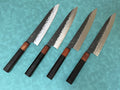 NAGIBA 4 PCS Gyuto Chef Knife 210mm 8" 9Cr Kurouchi Hammered Wood Handle