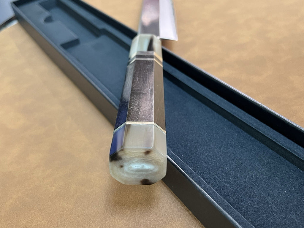 10.5" Yanagiba 270mm Sashimi Knife 10Cr15 Clad Steel Right Handed Ebony Urasuki