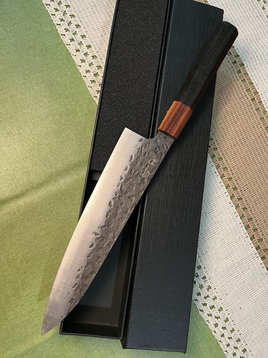 8" 210mm Gyuto Chef Knife 9Cr18MoV Hammered Tsuchime Wood Octagonal Wa Handle