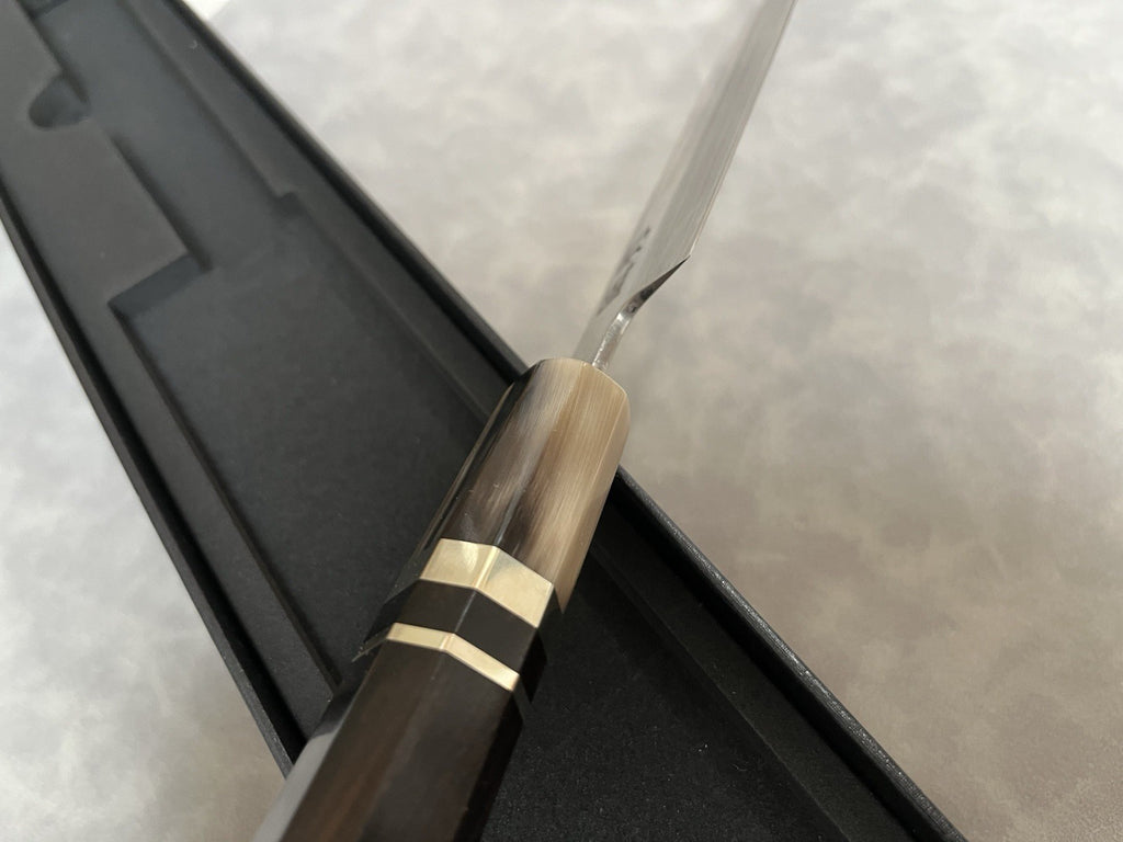 NAGIBA Yanagiba Sashimi Knife 300mm 12" 10Cr15 Clad Ebony Buffalo Horn Handle
