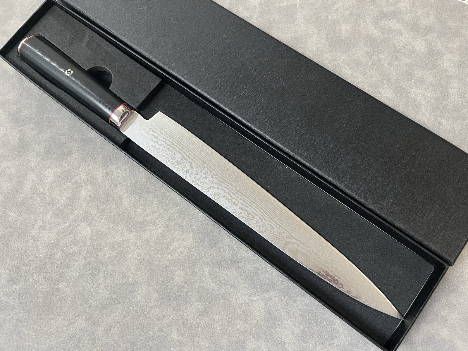 9.5" Sujihiki Slicer S35VN Powder Steel Damascus G10 Mosaic Pin Japanese Style