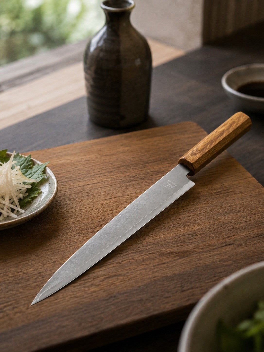NAGIBA Sujihiki Sashimi Knife 270mm/10.5" N690 Japanese Style Wa Wood Handle