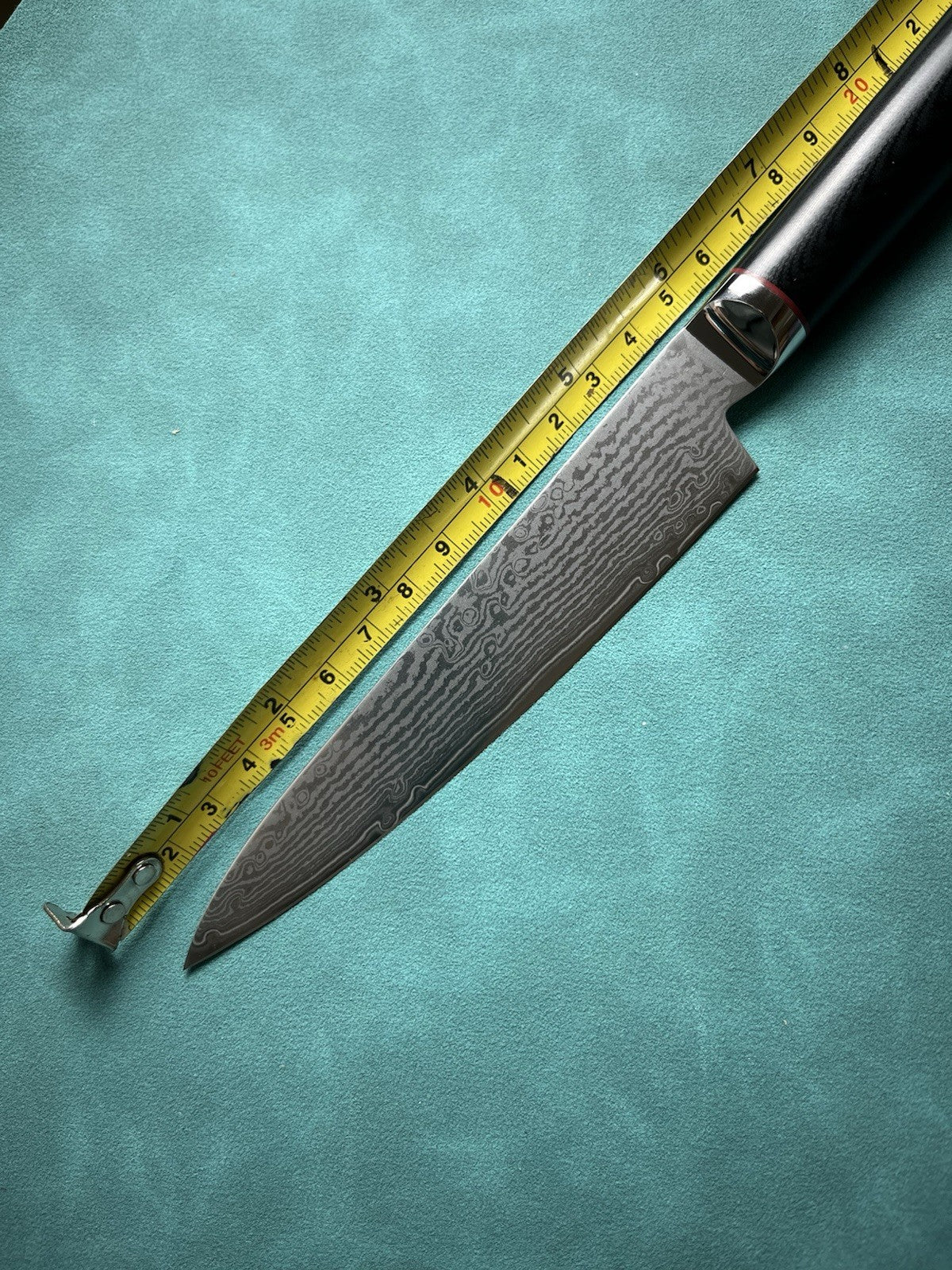 5" 130mm S35VN Powder Steel Core Damascus Petty Knife G10 Handle + Certificate