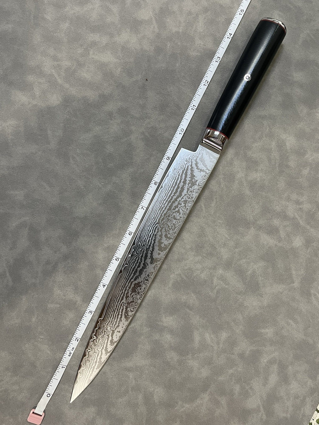 9.5" Sujihiki Slicer S35VN Powder Steel Damascus G10 Mosaic Pin Japanese Style