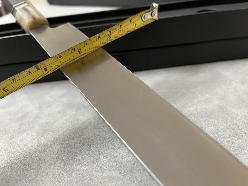 NAGIBA Yanagiba Sashimi Knife 300mm 12" 10Cr15 Clad Ebony Buffalo Horn Handle