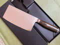 7 inch Chinese Chef Knife Cleaver Hammered Stainless Vegetable Meat Wood Handle