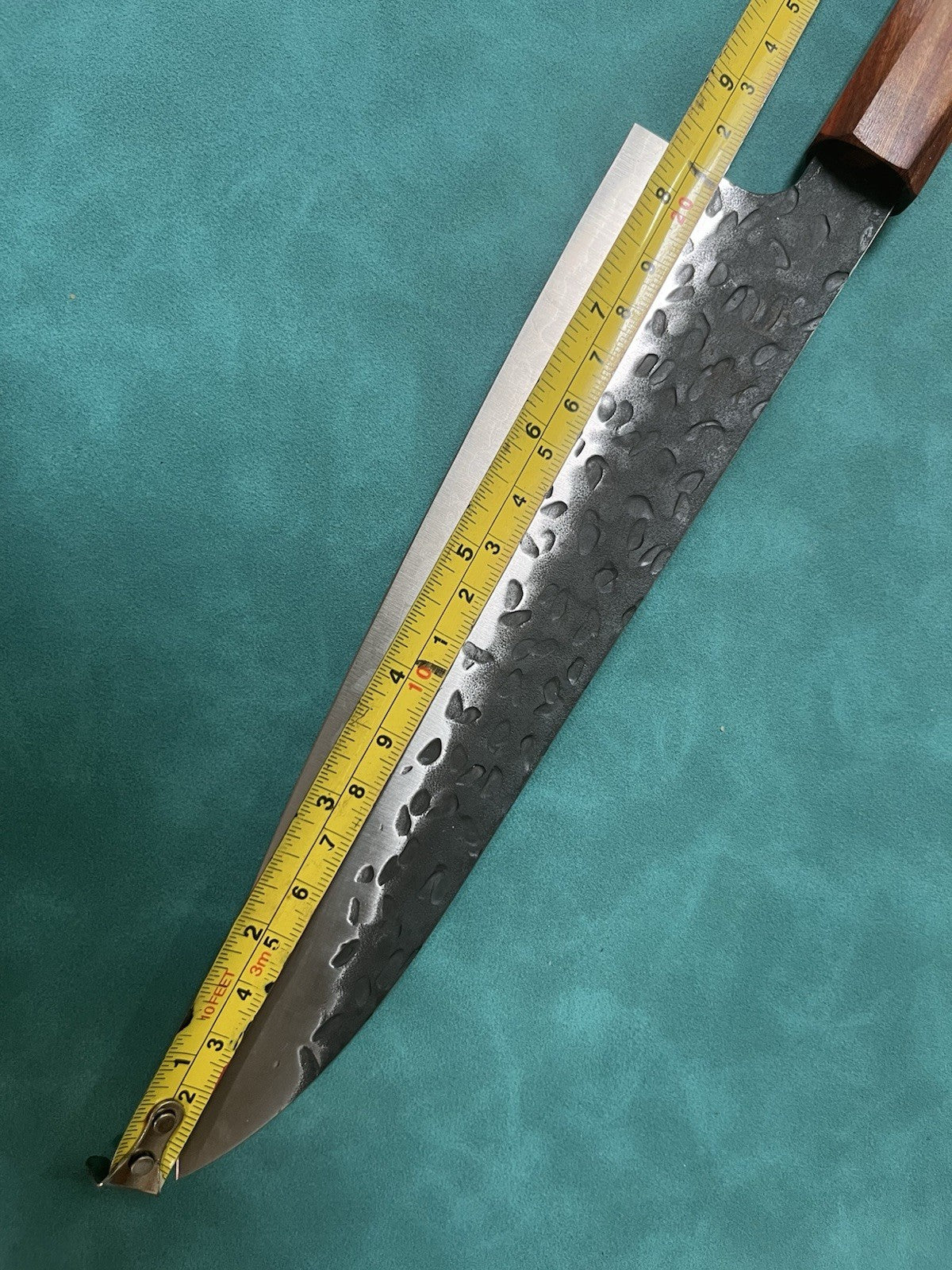 NAGIBA 4 PCS Gyuto Chef Knife 210mm 8" 9Cr Kurouchi Hammered Wood Handle