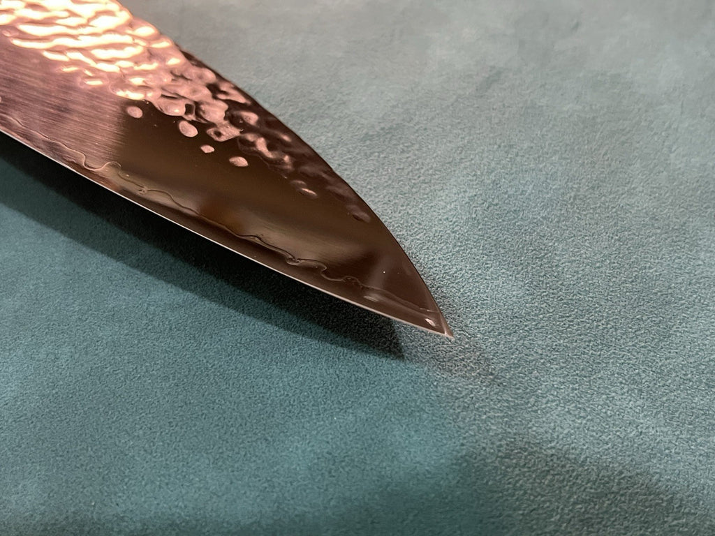 NAGIBA 240mm 9.5 Inch Gyuto Chef Knife Extra Wide 10Cr15 Hammered Ebony Handle