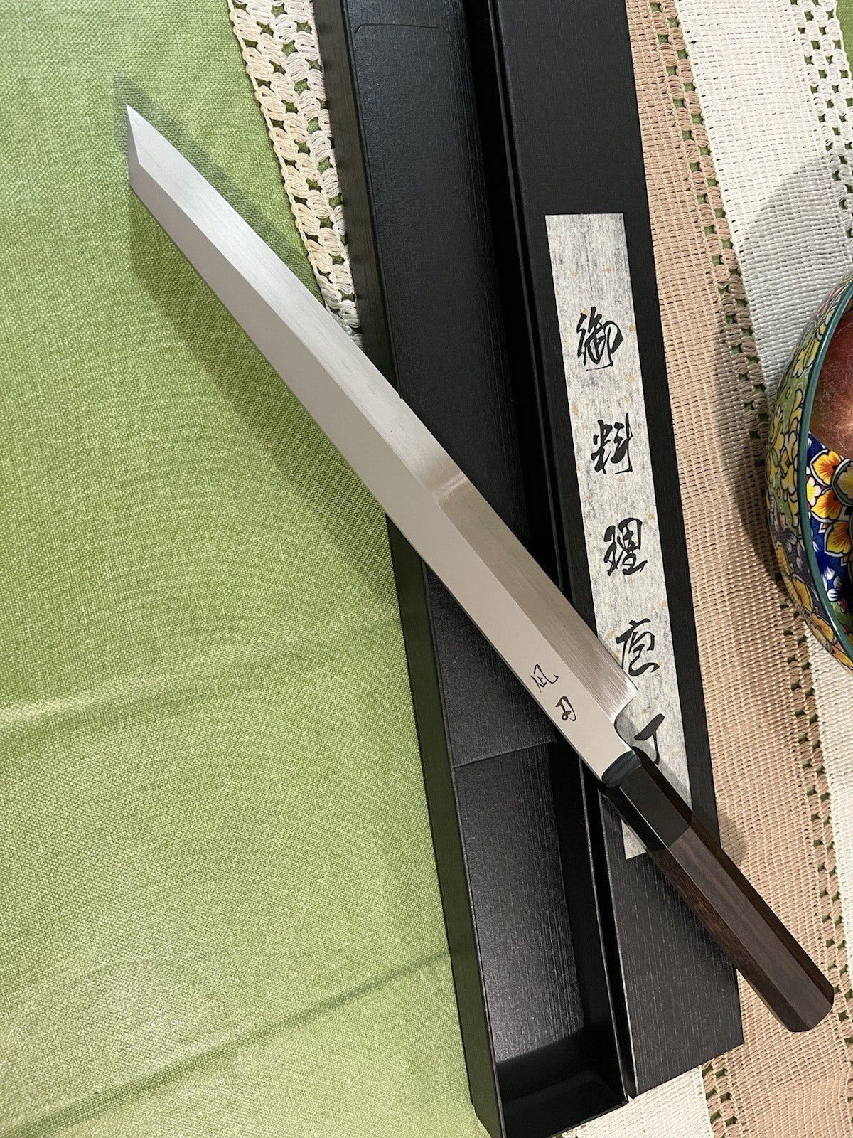 Master Handmade VG10 Yanagiba 270mm Sashimi Knife Ebony Horn Handle Right Hand