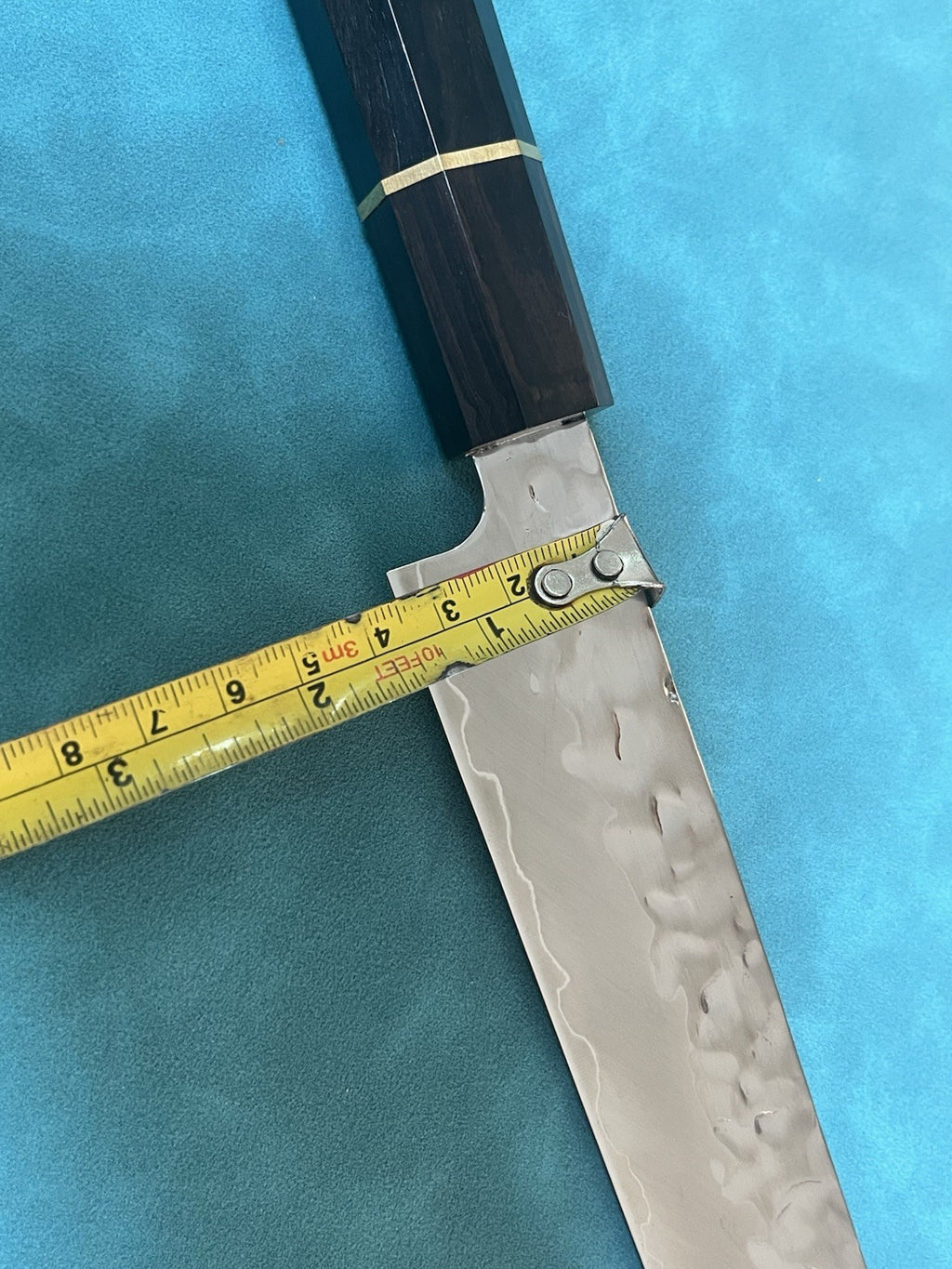 270mm 10.5in Sujihiki Slicing Knife 10Cr15 3-Layer Hammered Ebony Octagon Handle