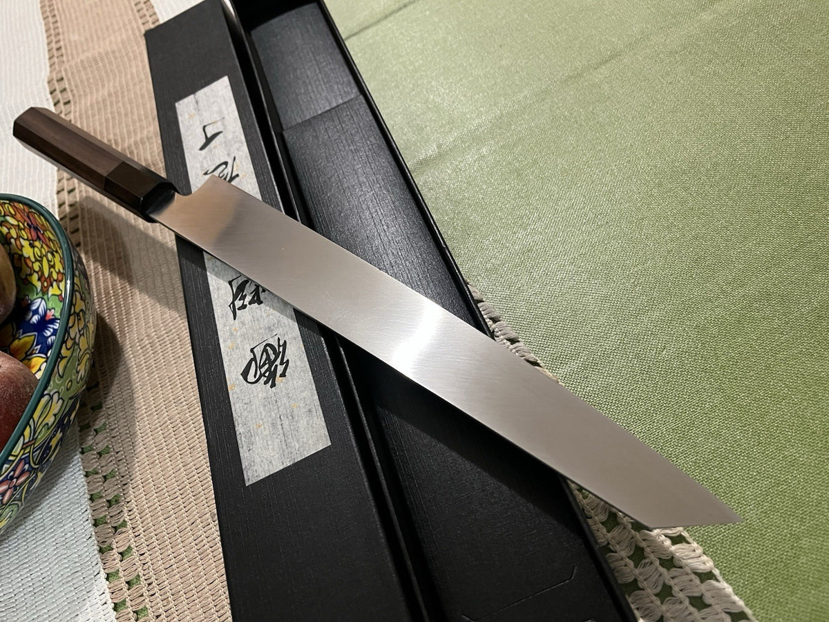 Master Handmade VG10 Yanagiba 270mm Sashimi Knife Ebony Horn Handle Right Hand