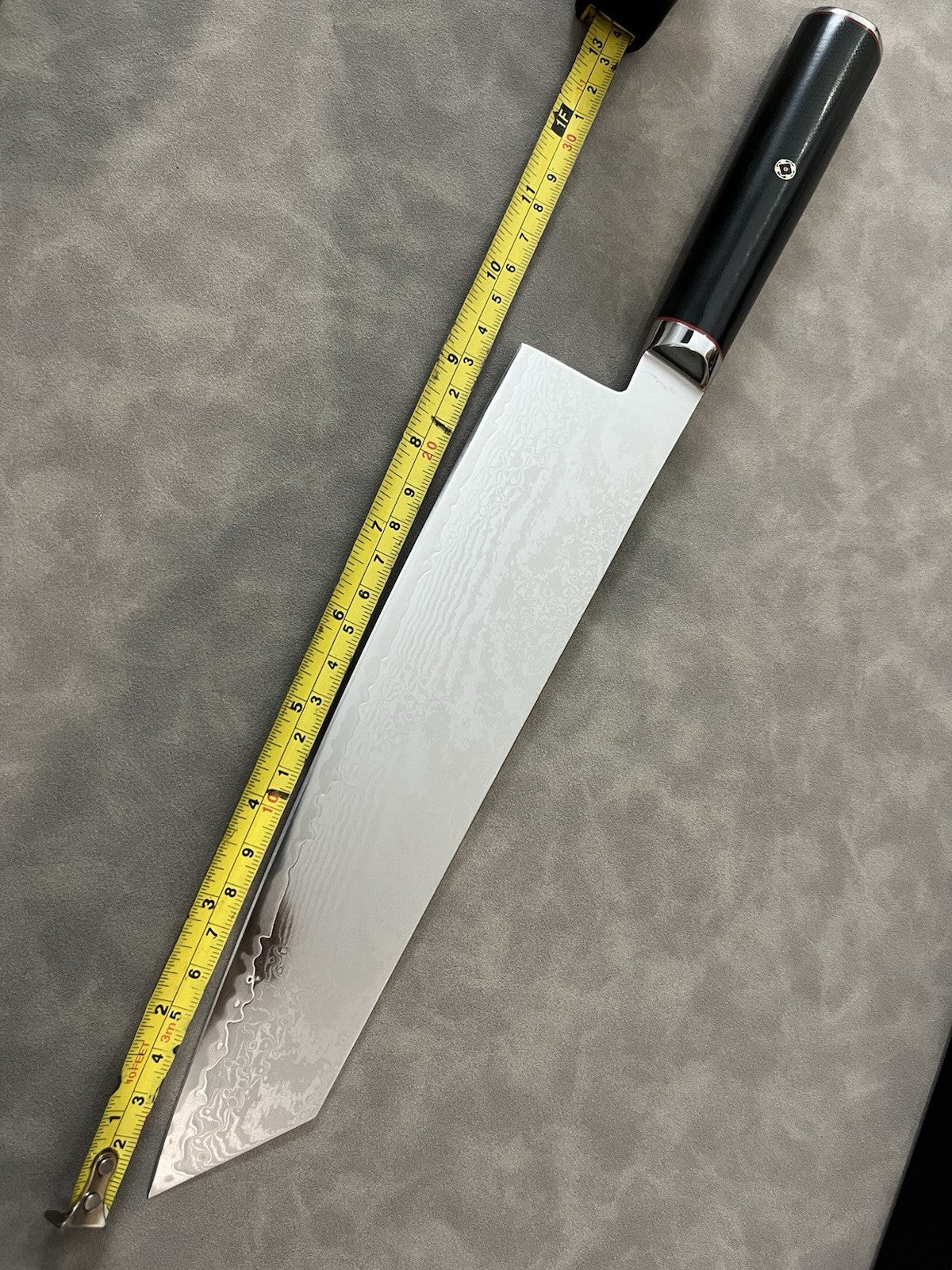 9.5” 240mm S35VN Powder Steel Damascus Kiritsuke Gyuto Chef Knife K-Tip G10