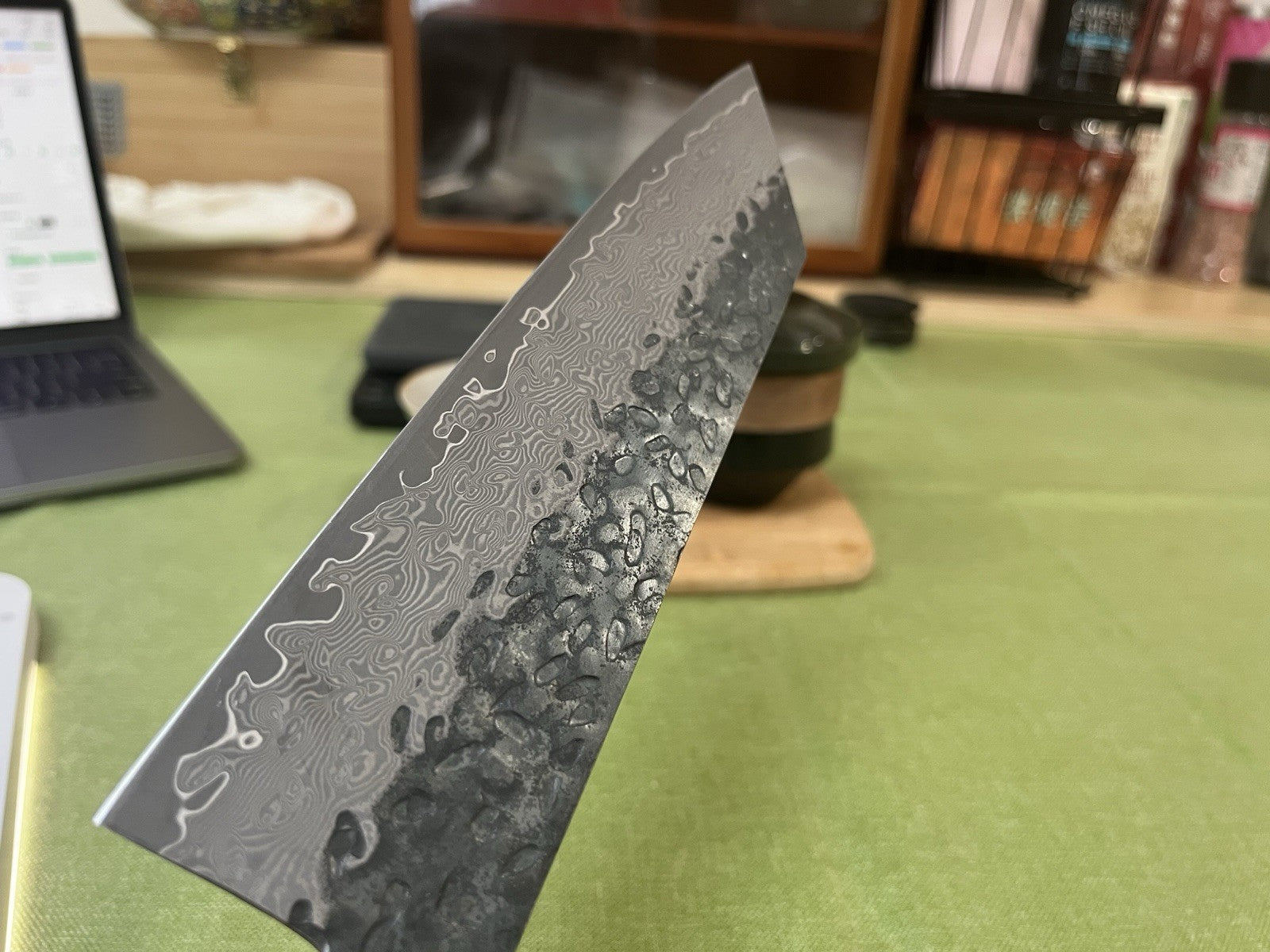 3pc VG10 Damascus Knife Set 8" Kiritsuke 8" Gyuto 7" Nakiri Hammered Chef Knives
