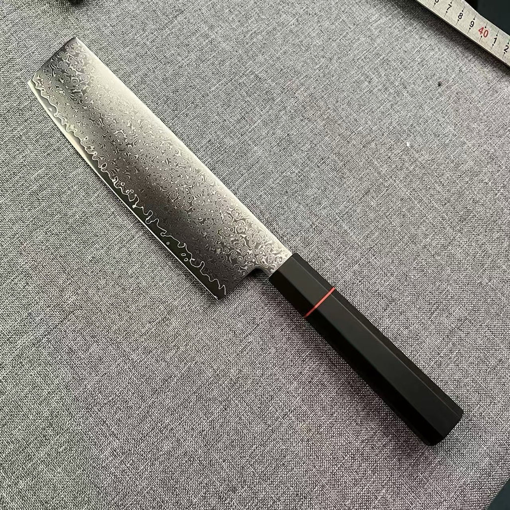 Japanese-Style Damascus Knife Set 3PC 8" Gyuto 7" Nakiri 180mm Santoku 9Cr Core