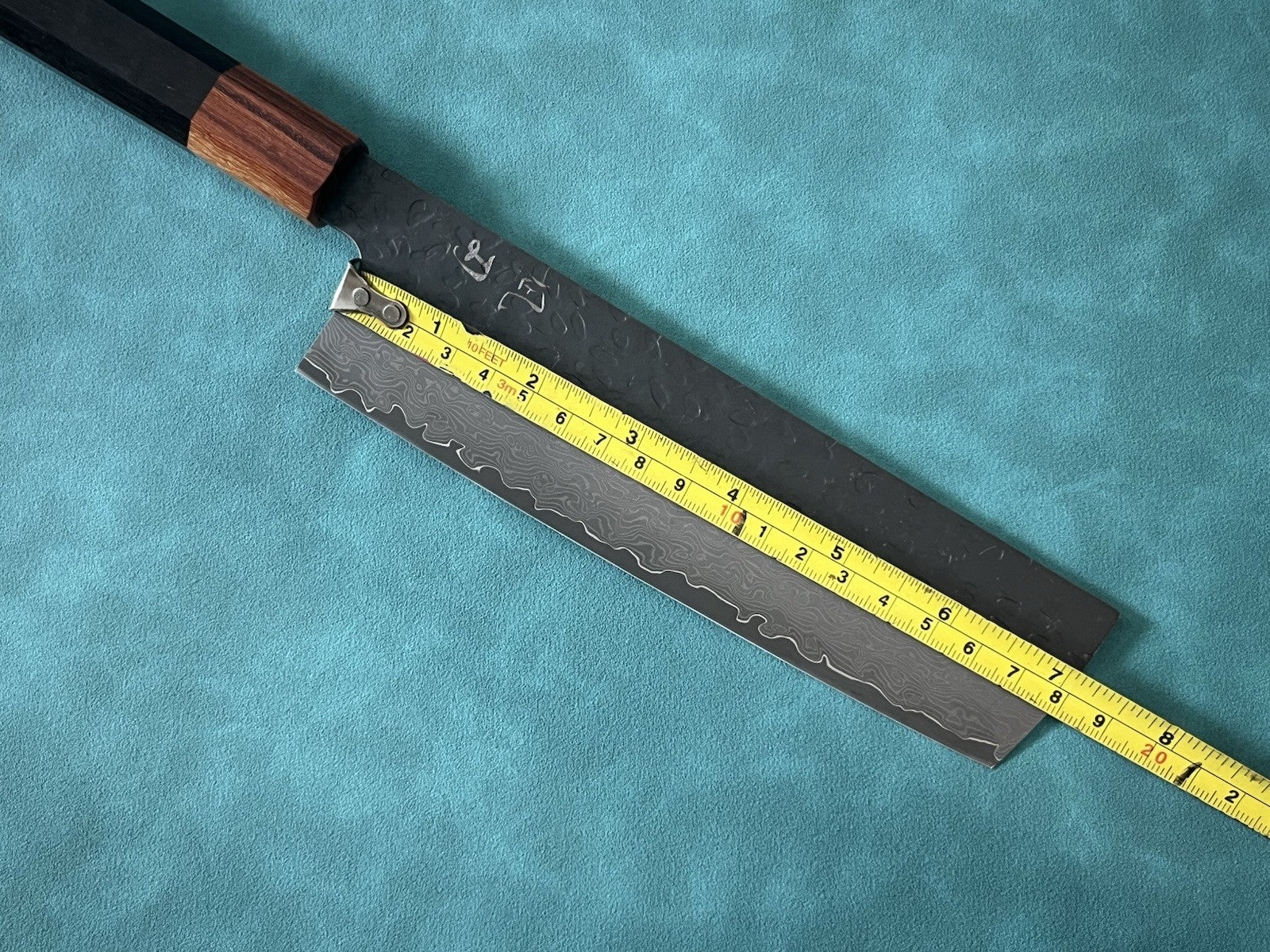 7" VG10 Damascus Nakiri Knife Hammered Japanese Cleaver Octagonal Wood Handle
