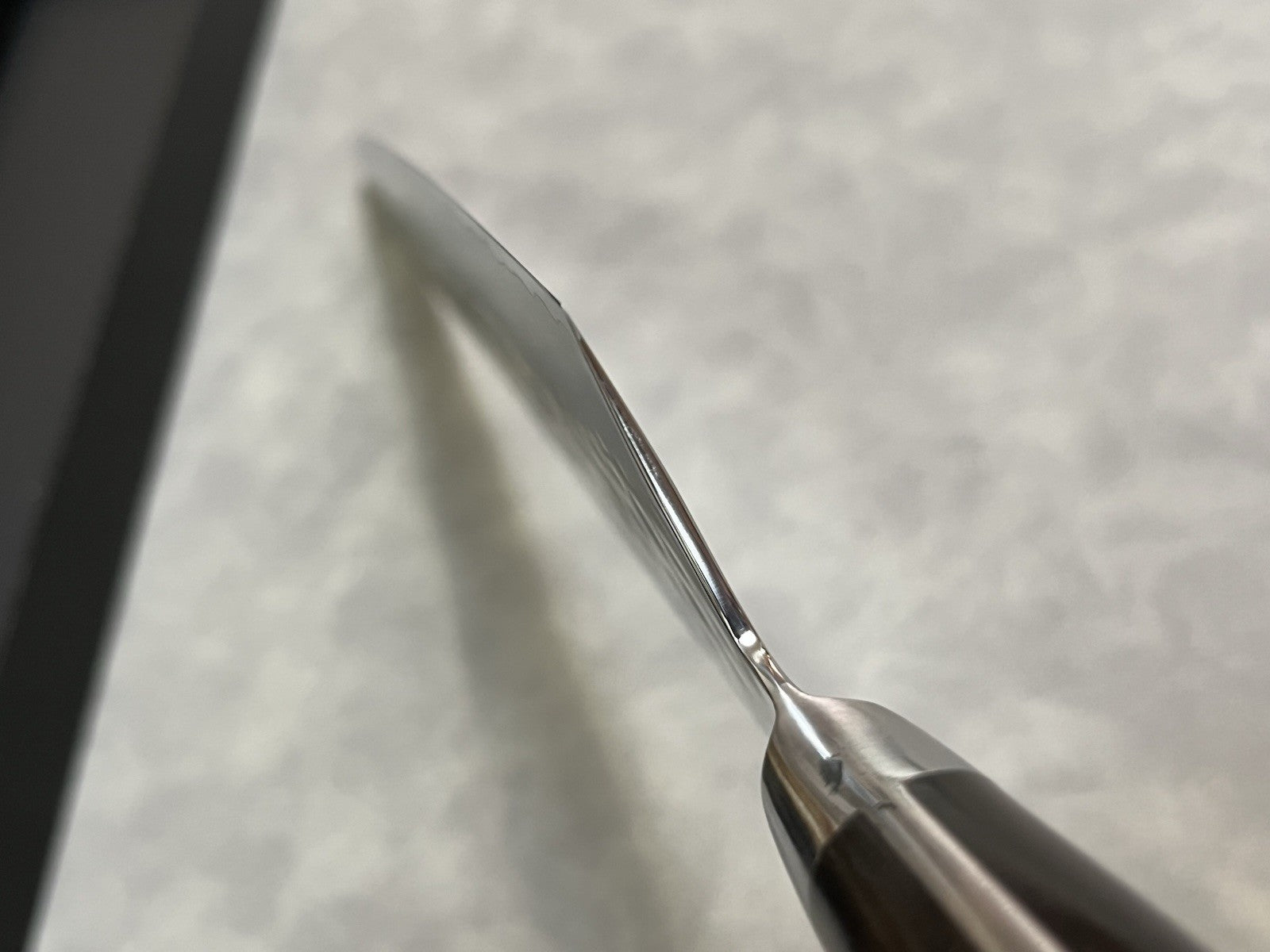 240mm 9.5in Gyuto Chef Knife Stainless Steel Hammered Tsuchime Ebony Wood Handle