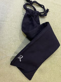 18" Black Canvas Drawstring Pouch Sheath - Japanese Character '凪'