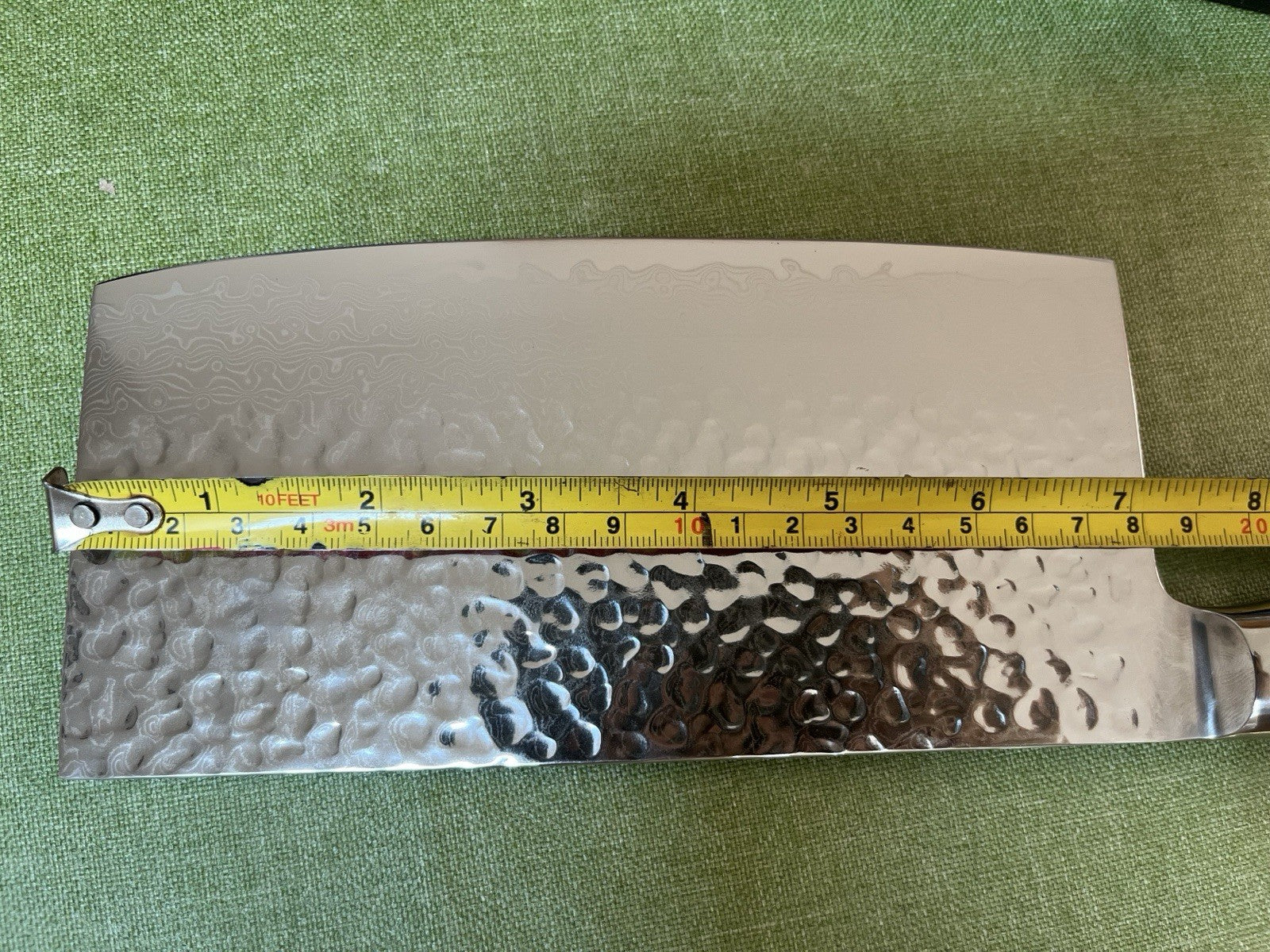 7 inch Chinese Chef Knife Cleaver Hammered Stainless Vegetable Meat Wood Handle