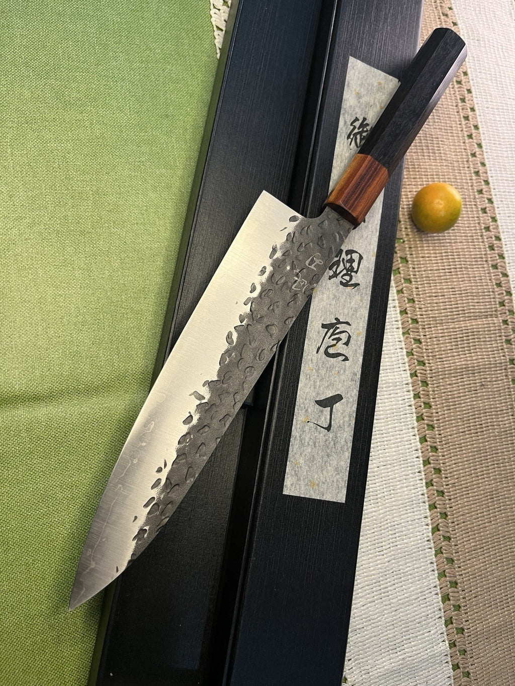 8" 210mm Gyuto Chef Knife 9Cr18MoV Hammered Tsuchime Wood Octagonal Wa Handle