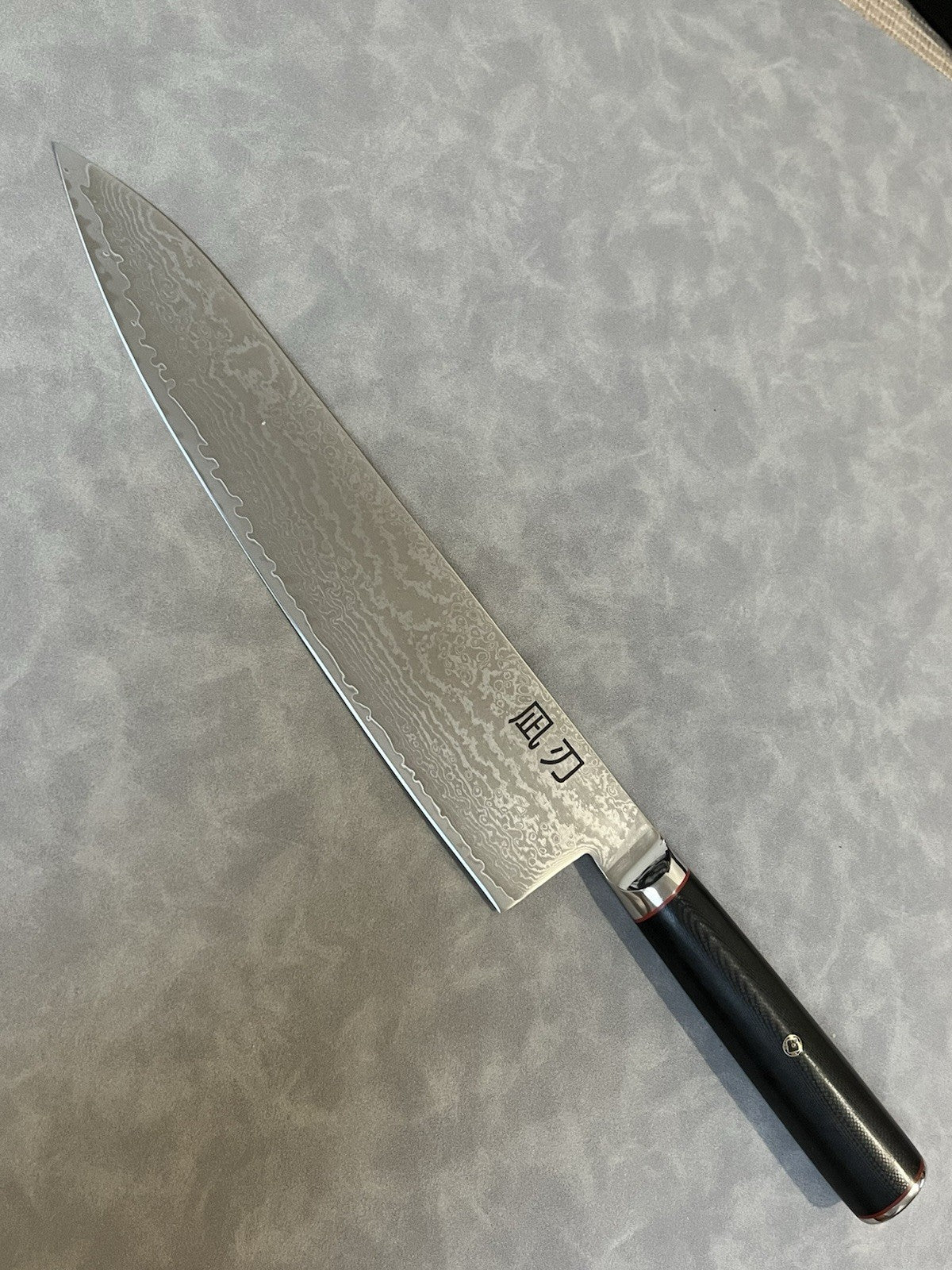 240mm 9.5" S35VN Core Powder Steel Damascus Chef Knife Gyuto Mosaic G10 Handle
