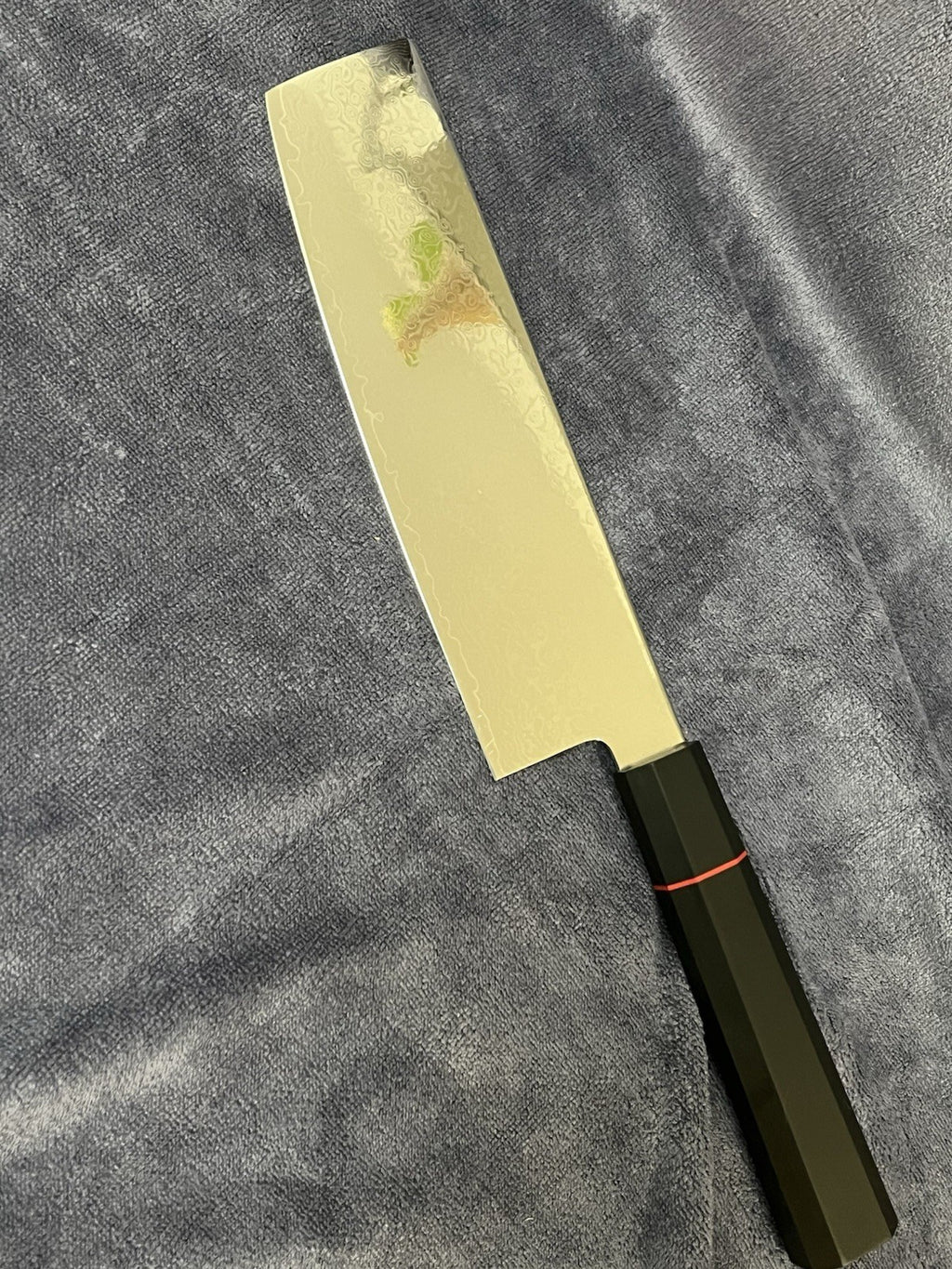7" Kiritsuke Nakiri Chef Knife Damascus Pattern 9Cr18 Steel Mirror Polished G10