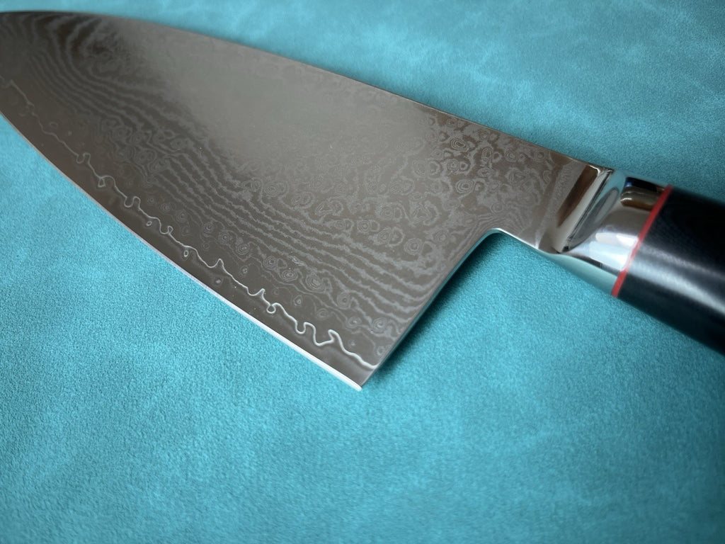 8" 200mm S35VN Powder Steel Damascus Wide Gyuto Chef Knife G10 Mosaic Pin